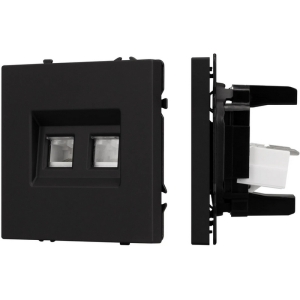 Механизм сдвоенной телефонной розетки SCT-NOBE-MTL2-SFPL-BK (RJ-11, 4C) (Arlight, Черный оникс) 054309