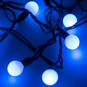 Светодиодная гирлянда ARD-BALL-CLASSIC-D23-20000-BLACK-160LED BLUE (230V, 7W) (Ardecoled, IP65) 025629