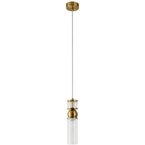 Подвесной светильник Lumion Denver 8276/1A латунь/прозрачный, металл/стекло Е14 1*40W 220V