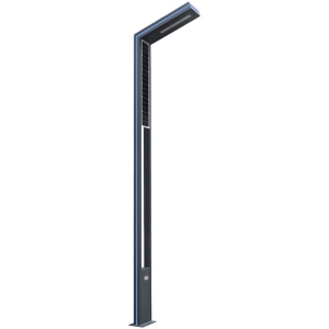 Уличный наземный светильник серый 220V LED 30W (4000K) c пультом ДУ, декоративная подсветка синяя, с солнечной батареей Kink Light Миле 09201-F(220V/Solar),16(05)