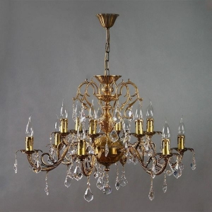 Подвесная люстра 8888/6+6 AB Ambiente Alicante Leaf Crystal