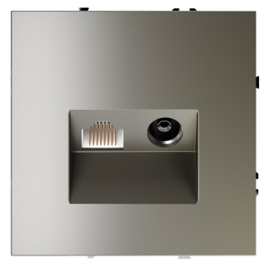 Розетка телевизионная встраиваемая TV+RJ45 Voltum S70 VLS060704 (шелк)