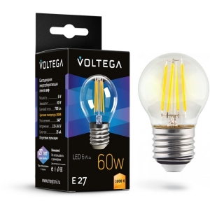 Светодиодная лампа 6W 3000K E27 Voltega Globe E27 6W 7215