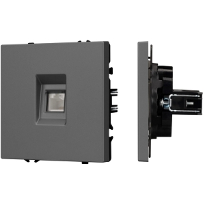 Механизм телефонной розетки SCT-NOBE-MTL1-SFPL-GR (RJ-11, 4C) (Arlight, Серый базальт) 054303