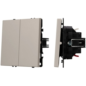 Механизм выключателя двухклавишный проходной SWT-NOBE-MKP2-SFPL-CA (230V, 10A) (Arlight, Кашемир) 059422