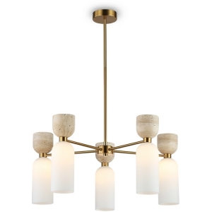 Потолочная люстра на штанге с травертином Ambrella Ceramo Modern LH53325