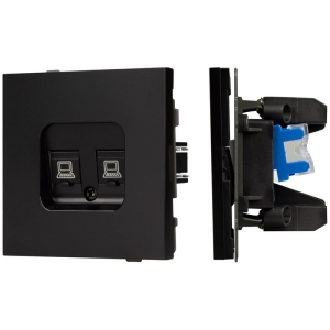 Механизм компьютерной розетки двойной SCT-TENDO-MPC2-PL-BK (RJ-45, CAT6) (Arlight, Черный)
