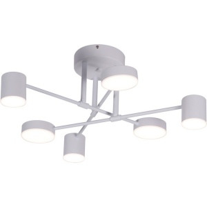 Потолочная люстра на штанге диммируемая Kink Light Мекли 07649-6D,01(4000K) белый Led 3*12W+3*16W с пультом ДУ