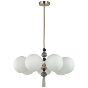Потолочная люстра на штанге Odeon Light Palle 5405/7 золотой/серый/зеленый/белый матов./металл/керамика/стекло E14 7*40W
