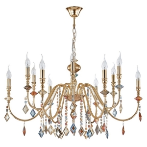 CRYSTAL LUX Люстра MERCEDES SP6+6 GOLD/COLOR