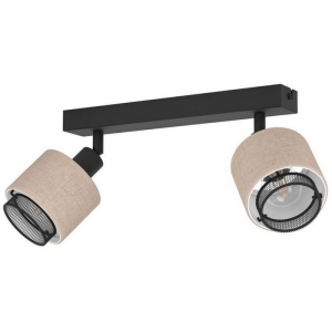 43657 Спот ROSLEY, 2x40W(E14), сталь, черный, текстиль, натуральный