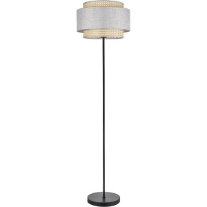Торшер Lumion Launa 8043/1F черный/серый/бежевый, металл/текстиль/ротанг Е27 1*60W 220V