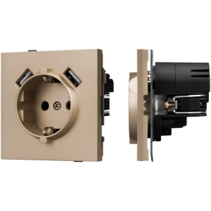Механизм розетки с USB зарядкой SCT-TENDO-MUAA-PL-GD (230V, 16A) (Arlight, Песочный)