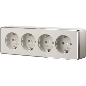 Розетка четверная с заземлением и шторками Gallant слоновая кость Werkel W5072204 (a071253)